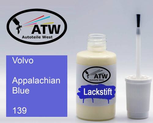 Volvo, Appalachian Blue, 139: 20ml Lackstift, von ATW Autoteile West.